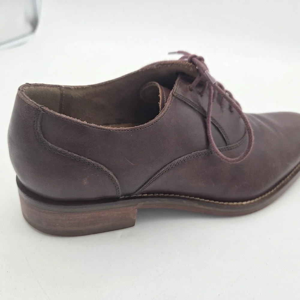 COLE HAAN GRAND OS MADISON C12848 OXFORD PLAIN TOE BROWN LEATHER SHOE MENS 7.5M